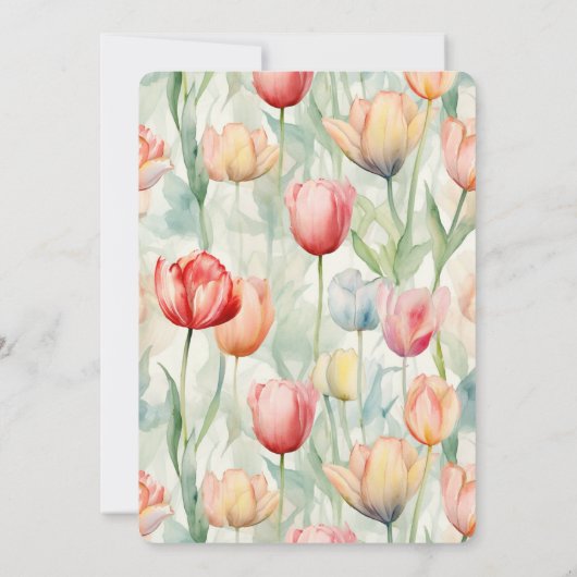 Farm Red Yellow Tulip Blume Brautparty Einladung (Rückseite)