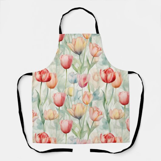 Farm Red Yellow Tulip Blume Brautparty Schürze (Vorderseite)