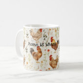 Farm Roosters Floral Home Heart Kaffeetasse (Vorderseite Links)