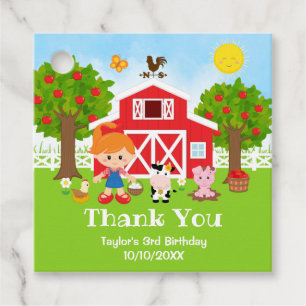 Farm Roter Geburtstag Rotes Haar Mädchen Danke Geschenkanhänger