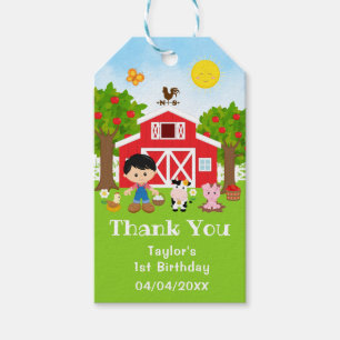 Farm Roter Geburtstag Schwarzes Haar Junge Danke Geschenkanhänger