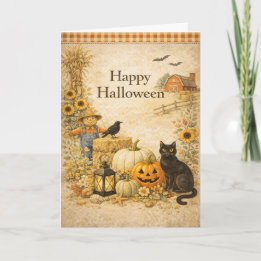 Farm Roter Scheune Halloween Karte