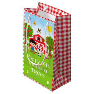 Farm Roter Stall Schwarze Haare Junge Alles Gute z Kleine Geschenktüte