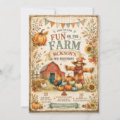Farm Scheune Vogelscheuche Herbst Herbst 3. Geburt Einladung (Vorderseite)