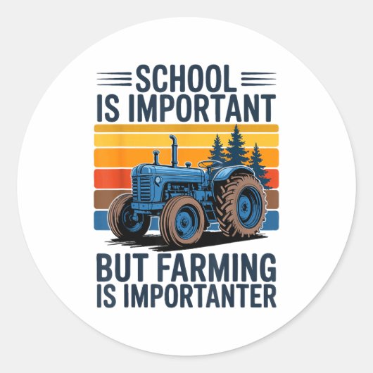 Farm Shirt But Farming Is Imrtanter Farmer Tractor Runder Aufkleber (Vorderseite)