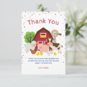 Farm Streichelzoo Geburtstagsparty danke Karte (Stehend Vorderseite)