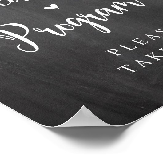 Farm String Lights, Chalkboard, Hochzeitsprogramm Poster (Ecke)