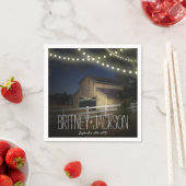 Farm String Lights Rustic Barn Wedding Napkins Serviette (Beispiel)
