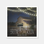 Farm String Lights Rustic Barn Wedding Napkins Serviette (Vorderseite)