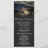 Farm String Lights Rustic Barn Wedding Programs Programm (Vorderseite)