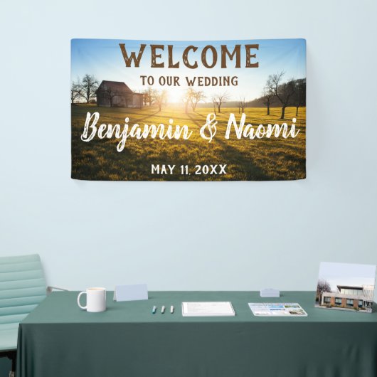 Farm Sunset Wedding Willkommensbanner Banner (Messeveranstaltung)