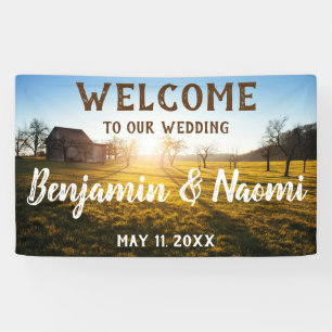 Farm Sunset Wedding Willkommensbanner Banner