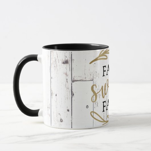 Farm Sweet Farm White Wood Country Bauernhof Tasse (Links)