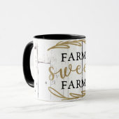 Farm Sweet Farm White Wood Country Bauernhof Tasse (Vorderseite Links)