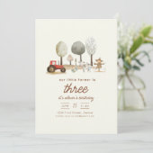 Farm Thema Geburtstagsparty mit Einladung von Tier (Stehend Vorderseite)