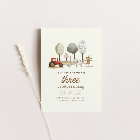 Farm Thema Geburtstagsparty mit Einladung von Tier