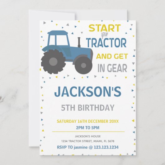Farm Theme Party Card für Jungen oder Mädchen Einladung (Vorderseite)