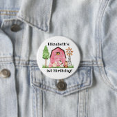 Farm Themed First Birthday - Name Button Button (Beispiel)