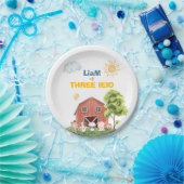 Farm Three I-E-I-O 3rd Birthday Pappteller (Party)