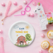 Farm Three I-E-I-O 3rd Birthday Pappteller (Party)