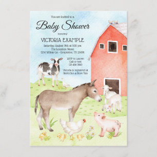 Farm-Tier-Baby-Shower-Einladungen Einladung