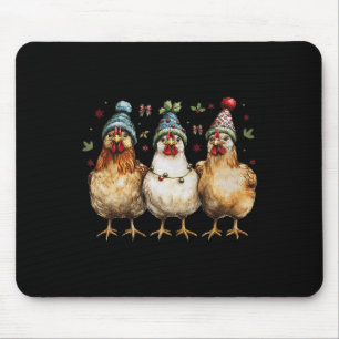 Farm Tier Hühnchen Weihnachtscoquette Bow Hühnchen Mousepad