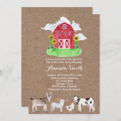 FARM TIERE Aquarell Baby Dusche Einladung (Vorne/Hinten)