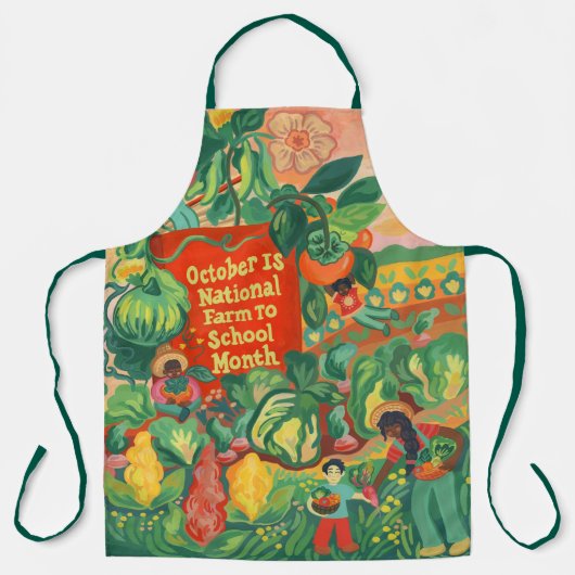 Farm to School Month All-over-Print-Schürze Schürze (Vorderseite)