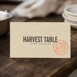 Farm-to-Table-Catering Kraft Rustikal Visitenkarte