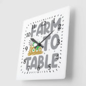Farm-to-Table-Traktor-Windmühle  Quadratische Wanduhr (Winkel)