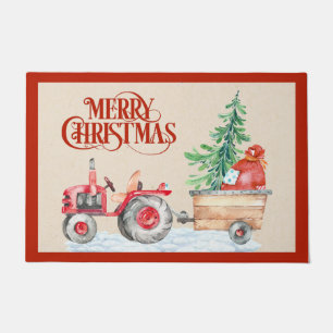 Farm Tractor Christmas Doormat Fußmatte