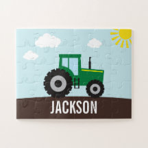 Farm Tractor Green und Gelb Puzzle