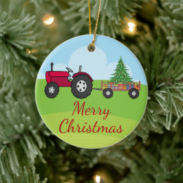 Farm Tractor Weihnachten Keramik Ornament