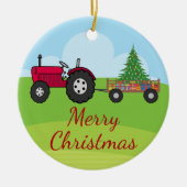 Farm Tractor Weihnachten Keramik Ornament (Vorne)
