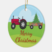 Farm Tractor Weihnachten Keramik Ornament (Links)