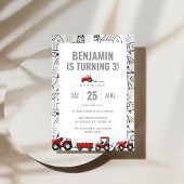 Farm Tractors Thema Geburtstag Einladung