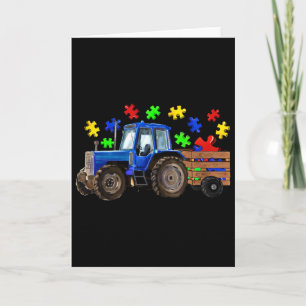 Farm Traktor LKW Puzzle Autismus-Bewusstseinstag 2 Karte