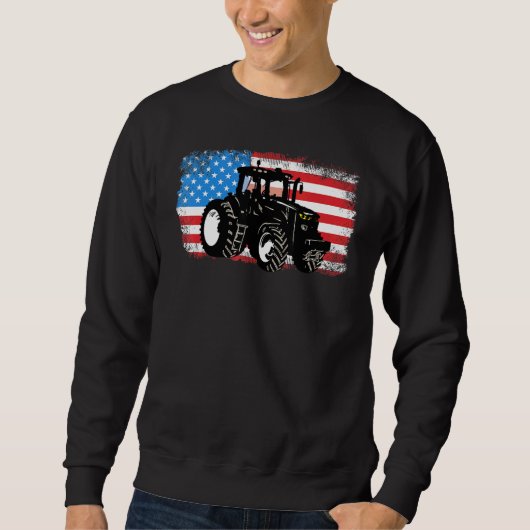 Farm Traktor Patriotic USA Flag Bauer Männer Fraue Sweatshirt (Vorderseite)