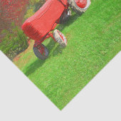 Farm Traktor Red Green Country Autumn Pumpkins Seidenpapier (Ausschnitt)