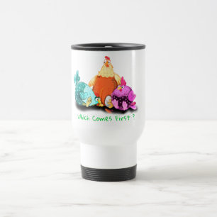 Farm Travel Mug Chickens Waiting Egg to Hatch Reisebecher