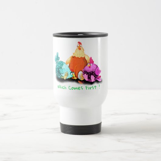 Farm Travel Mug Chickens Waiting Egg to Hatch Reisebecher (Mittel)