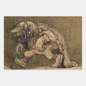 "Farm Troll" des schwedischen Künstlers John Bauer Geschenkpapier Set (Vorderseite)