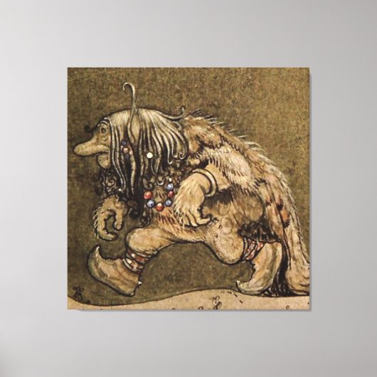 "Farm Troll" des schwedischen Künstlers John Bauer Leinwanddruck (Vorderseite)
