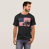 Farm Truck Driver Tractors USA Flag Fahne T-Shirt (Vorne ganz)