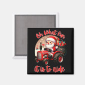 Farm Truck Oh What Fun It Is To Ride Santa Tractor Magnet (Vorderseite/Rückseite)