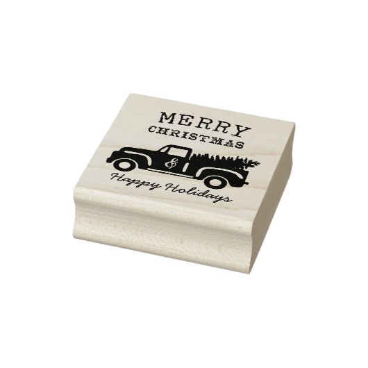 Farm Truck Weihnachtswald Gummistempel (Stempel)