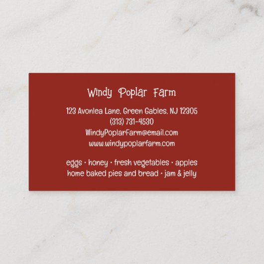 Farm Visitenkarte (Rückseite)