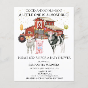Farm Wasserfarben Kuh Schwein Scheune Baby Shower