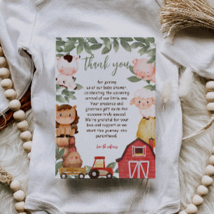 Farm Watercolor Tiere Baby Shower Dankeskarte
