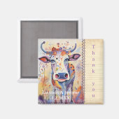 Farm Wedding Cow Vielen Dank Magnet (Vorderseite/Rückseite)